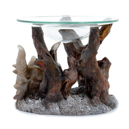 Shadows of Darkness Dragon Skull Oil & Wax Burner with Glass Dish - DuvetDay.co.uk