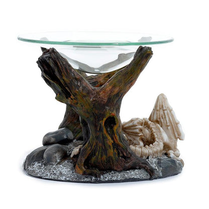 Shadows of Darkness Sleeping Bones Dragon Skeleton Oil & Wax Burner with Glass Dish - DuvetDay.co.uk
