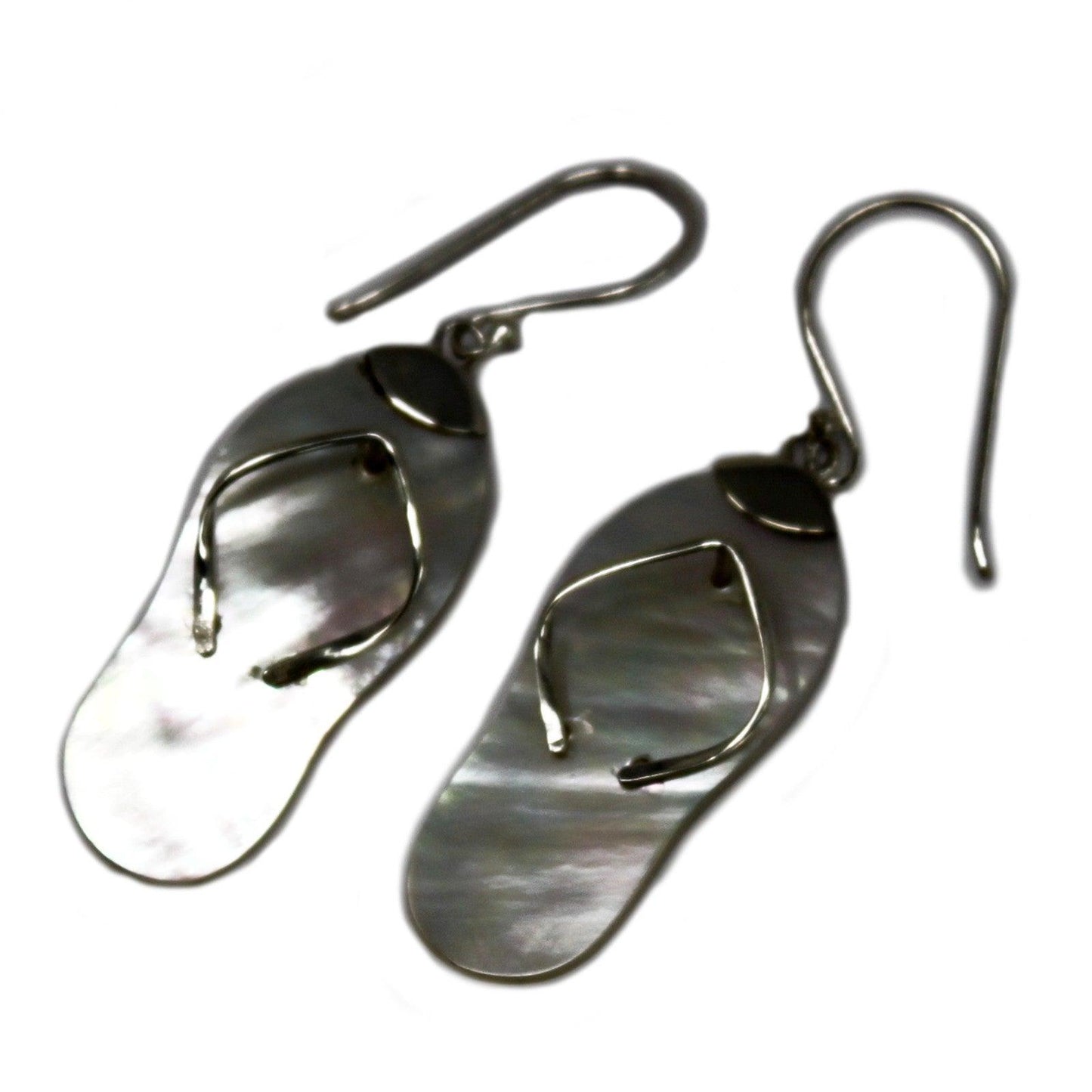 Shell & Silver Earrings - Flip-flops- MOP - DuvetDay.co.uk