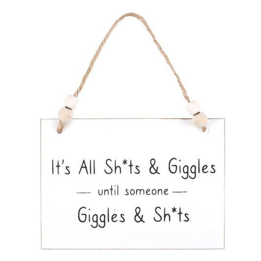 Shits & Giggles Hanging Sign - DuvetDay.co.uk