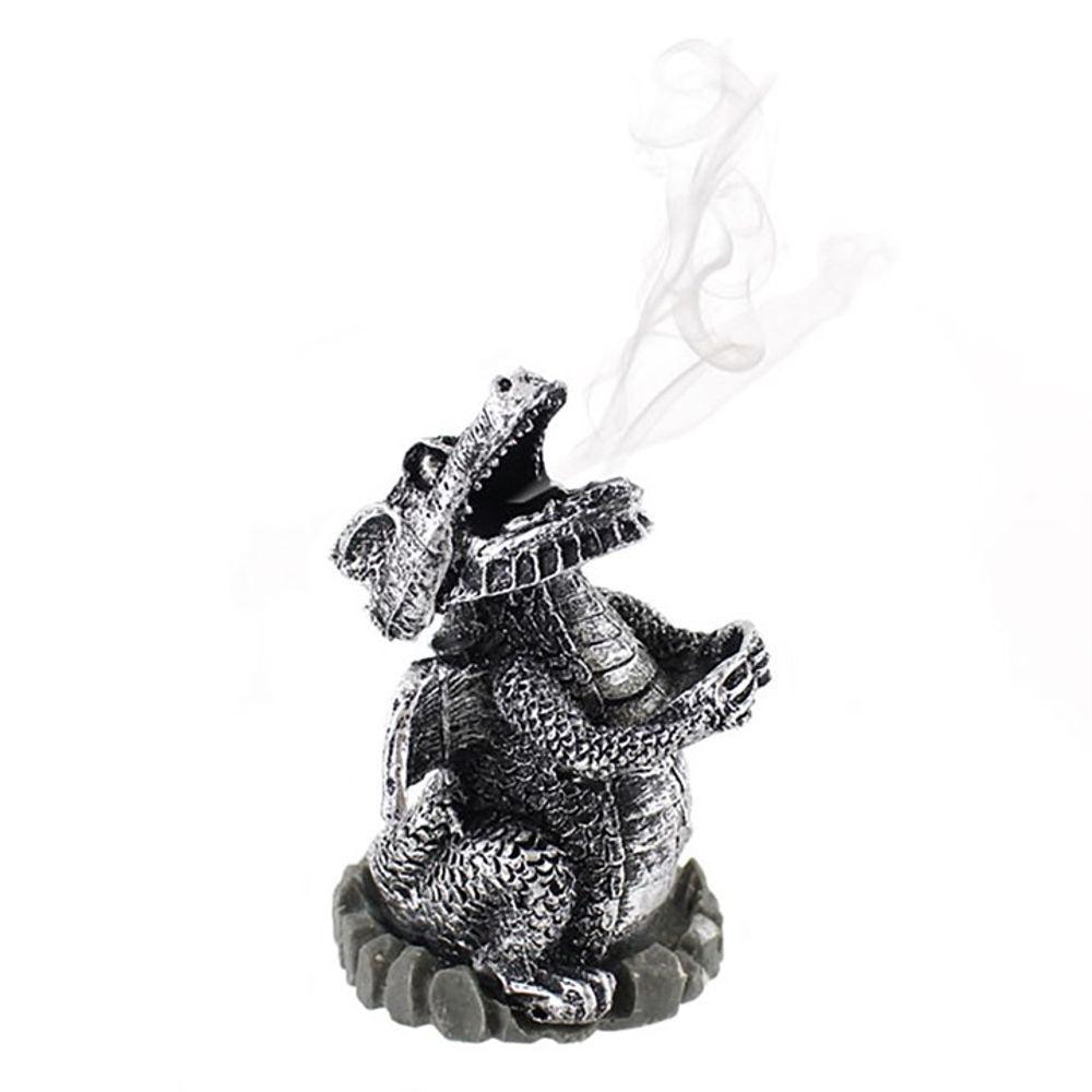 Silver Dragon Incense Cone Holder - DuvetDay.co.uk