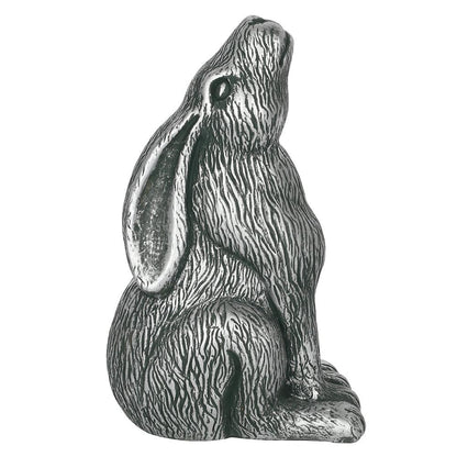 Silver Terracotta Moon Gazing Hare Garden Ornament - DuvetDay.co.uk
