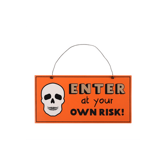 Skull Enter Hanging Sign - DuvetDay.co.uk