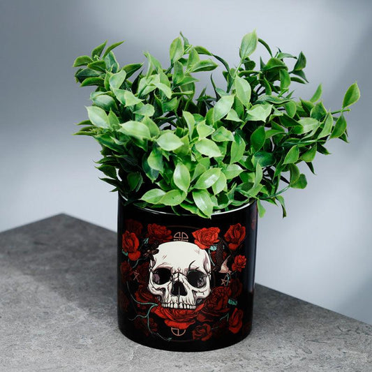 Skulls & Roses Ceramic Indoor Plant Pot - Large