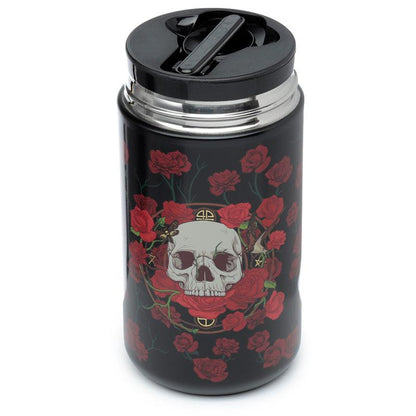 Skulls & Roses Stainless Steel Insulated Food Snack/Lunch Pot 500ml - DuvetDay.co.uk