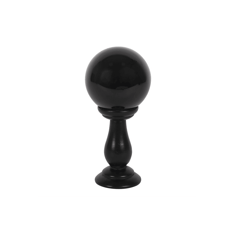 Small Black Crystal Ball on Stand - DuvetDay.co.uk