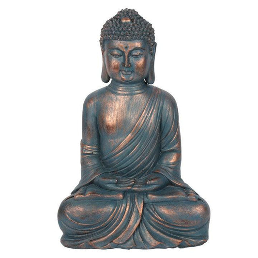 Small Blue Hands in Lap Sitting Buddha - DuvetDay.co.uk