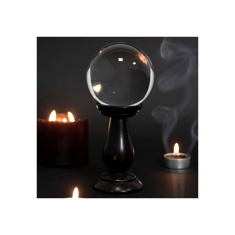 Small Clear Crystal Ball on Stand - DuvetDay.co.uk