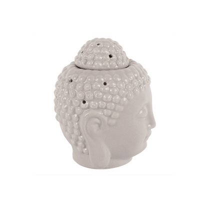 Small Grey Buddha Head Oil Burner - DuvetDay.co.uk