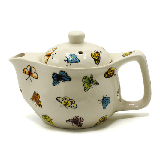 Small Herbal Teapot - Butterflies - DuvetDay.co.uk