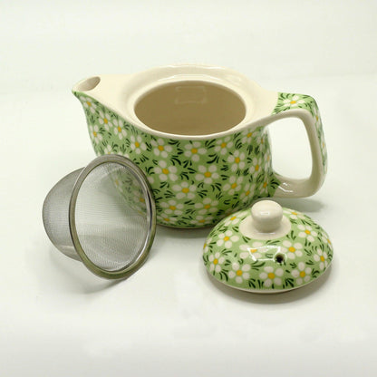 Small Herbal Teapot - Green Daisey - DuvetDay.co.uk