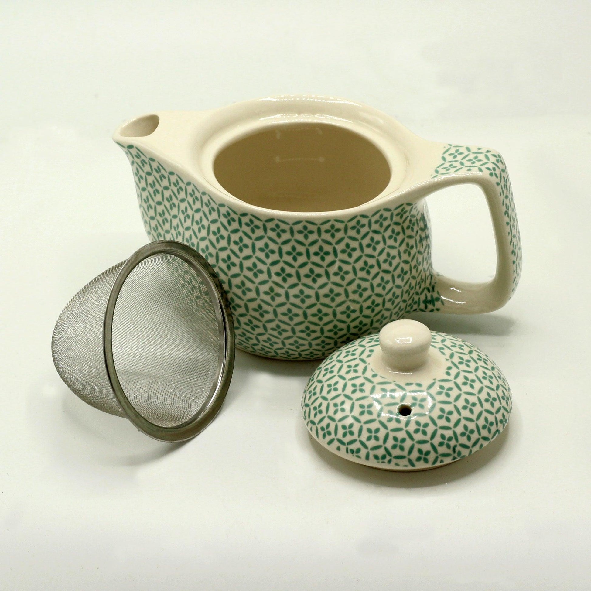 Small Herbal Teapot - Green Mosaic - DuvetDay.co.uk