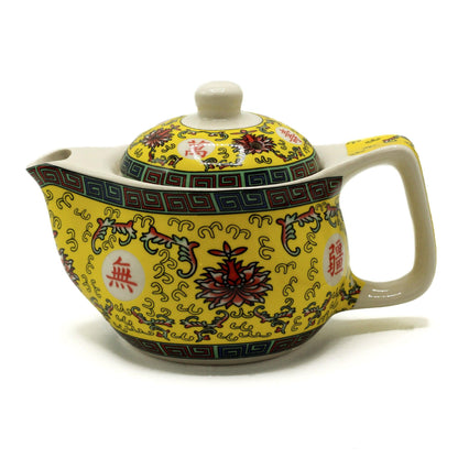 Small Herbal Teapot - Long Life Oriental Design - DuvetDay.co.uk