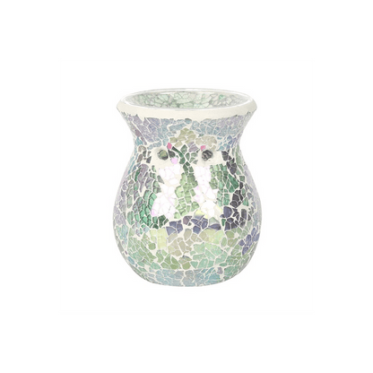 Small Light Blue Iridescent Crackle Oil Burner - DuvetDay.co.uk