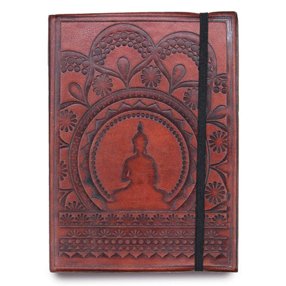 Small Notebook with strap - Tibetan Mandala - DuvetDay.co.uk