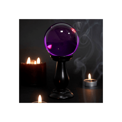 Small Purple Crystal Ball on Stand - DuvetDay.co.uk