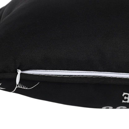 Small Rectangular Black and White Talking Board Cushion - DuvetDay.co.uk