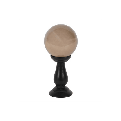 Small Smoke Grey Crystal Ball on Stand - DuvetDay.co.uk