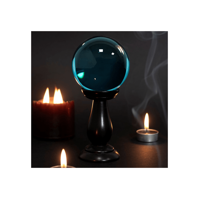 Small Teal Crystal Ball on Stand - DuvetDay.co.uk