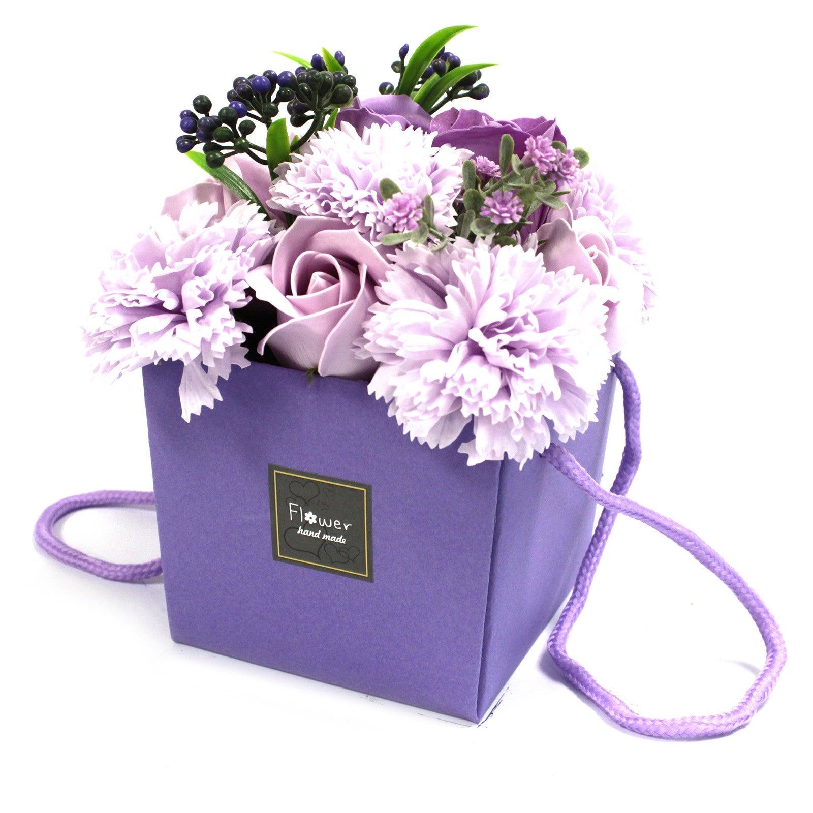 Soap Flower Bouquet - Lavender Rose & Carnation - DuvetDay.co.uk