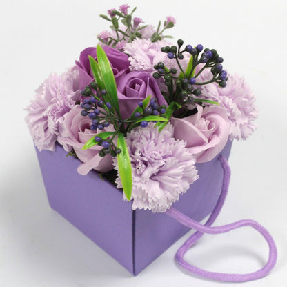 Soap Flower Bouquet - Lavender Rose & Carnation - DuvetDay.co.uk