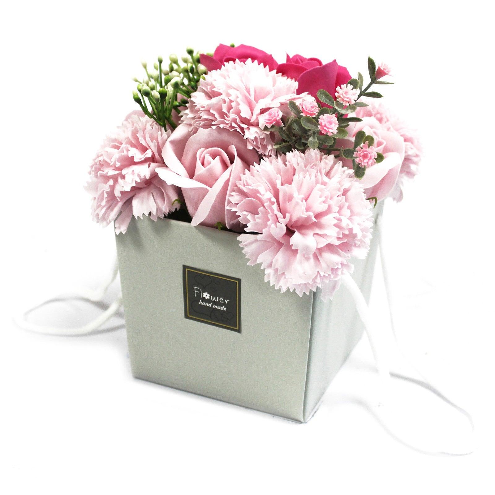 Soap Flower Bouquet - Pink Rose & Carnation - DuvetDay.co.uk
