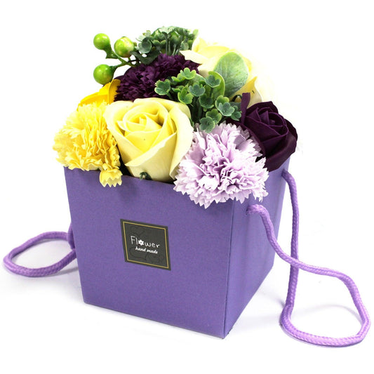 Soap Flower Bouquet - Purple Flower Garden - DuvetDay.co.uk