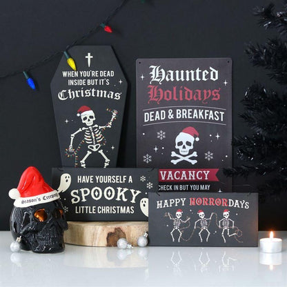 Spooky Little Christmas Hanging Sign - DuvetDay.co.uk