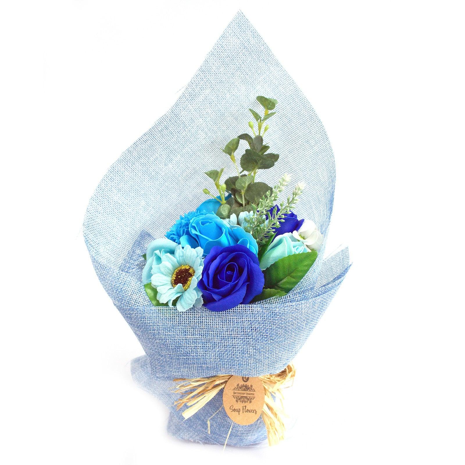 Standing Soap Flower Bouquet - Blue - DuvetDay.co.uk
