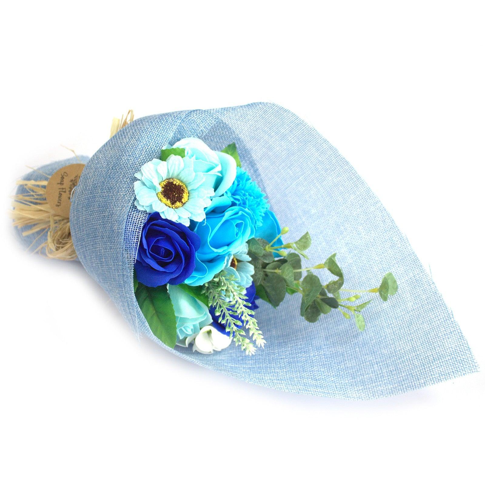 Standing Soap Flower Bouquet - Blue - DuvetDay.co.uk