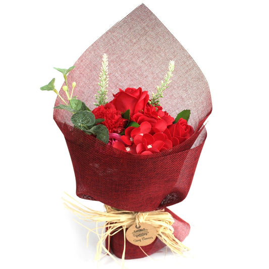 Standing Soap Flower Bouquet - Red