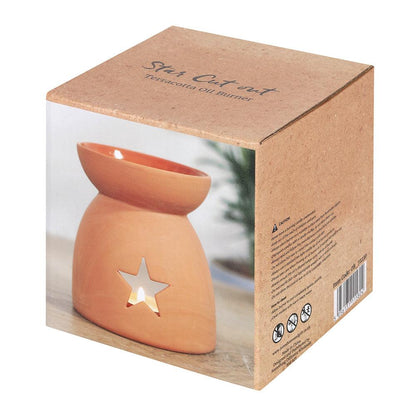 Star Cutout Terracotta Effect Oil Burner - DuvetDay.co.uk