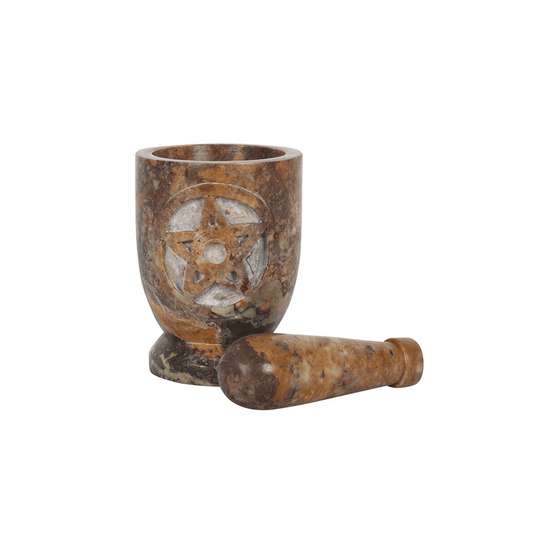 Stone Pentagram Mortar and Pestle - DuvetDay.co.uk