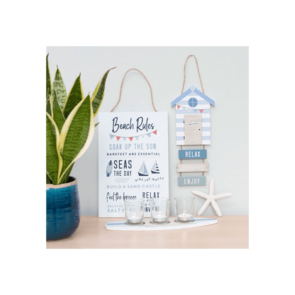 Surf's Up Beach Rules Hanging Sign - DuvetDay.co.uk