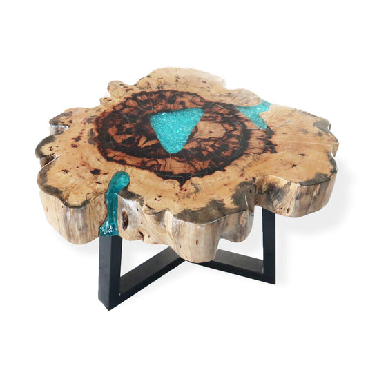 Tamarind and Resin Coffee Table - Aqua - DuvetDay.co.uk