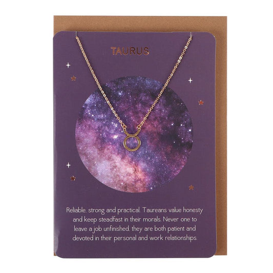 Taurus Zodiac Necklace Card - DuvetDay.co.uk