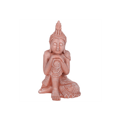 Terracotta Effect 56cm Sitting Garden Buddha - DuvetDay.co.uk
