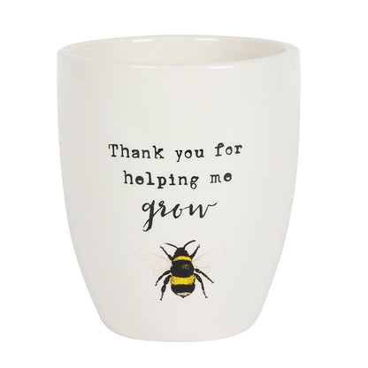 Thank You For Helping Me Grow Ceramic Plant Pot - DuvetDay.co.uk