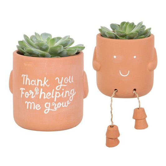 Thank You For Helping Me Grow Sitting Plant Pot Pal - DuvetDay.co.uk