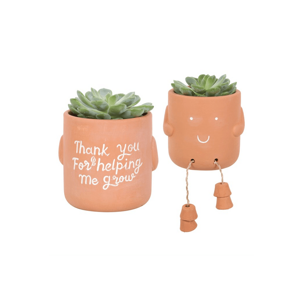 Thank You For Helping Me Grow Sitting Plant Pot Pal - DuvetDay.co.uk
