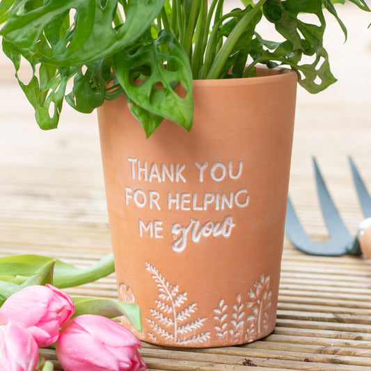 Thank You For Helping Me Grow Terracotta Plant Pot - DuvetDay.co.uk