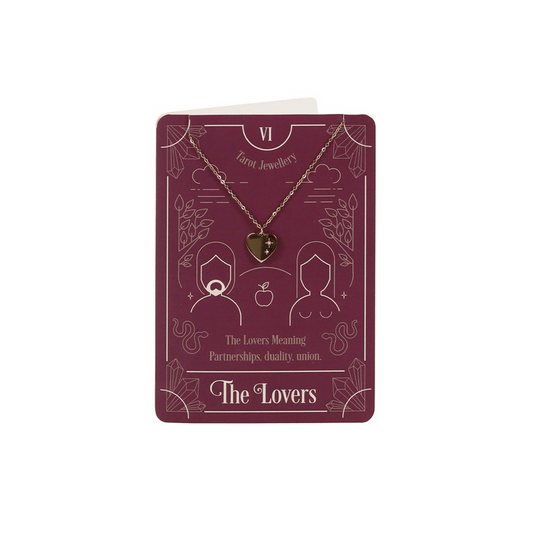 The Lovers Tarot Necklace on Greeting Card - DuvetDay.co.uk