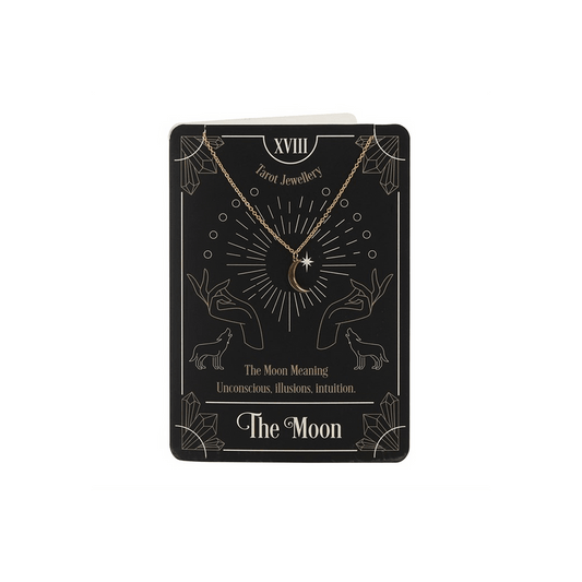 The Moon Tarot Necklace on Greeting Card