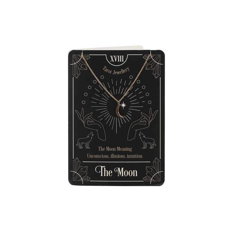 The Moon Tarot Necklace on Greeting Card - DuvetDay.co.uk