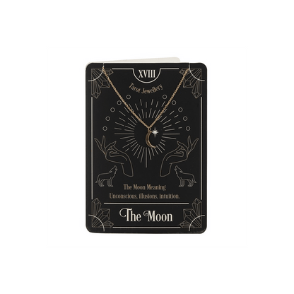 The Moon Tarot Necklace on Greeting Card - DuvetDay.co.uk