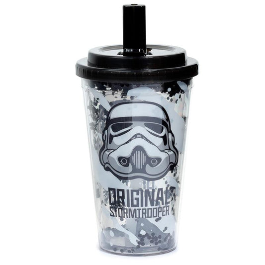 The Original Stormtrooper Shatter Resistant Double Walled Cup with Lid and Straw - DuvetDay.co.uk