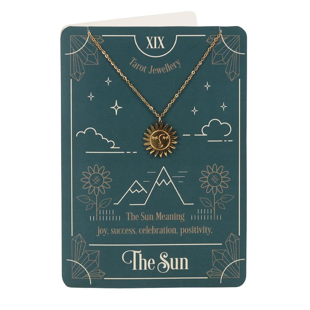 The Sun Tarot Necklace on Greeting Card - DuvetDay.co.uk