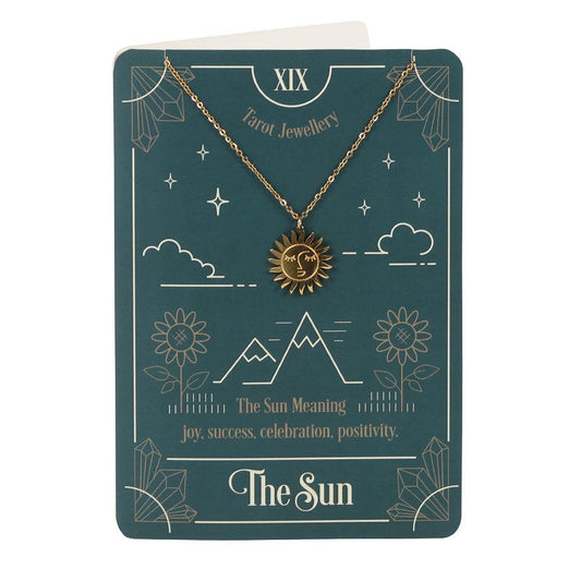 The Sun Tarot Necklace on Greeting Card - DuvetDay.co.uk