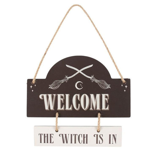 The Witch Is In Hanging Sign - DuvetDay.co.uk