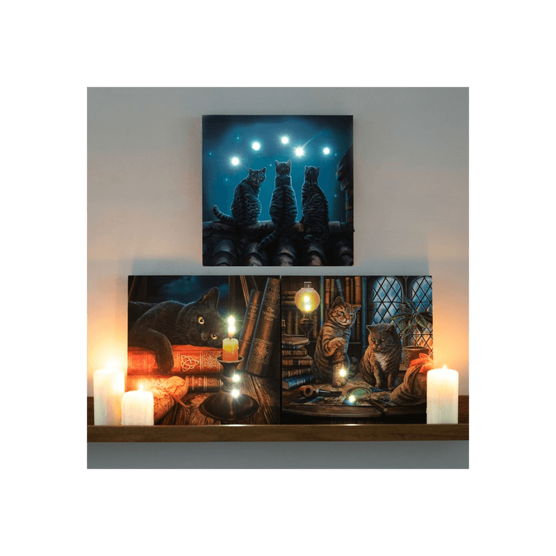 The Witching Hour Light Up Canvas Plaque by Lisa Parker - DuvetDay.co.uk